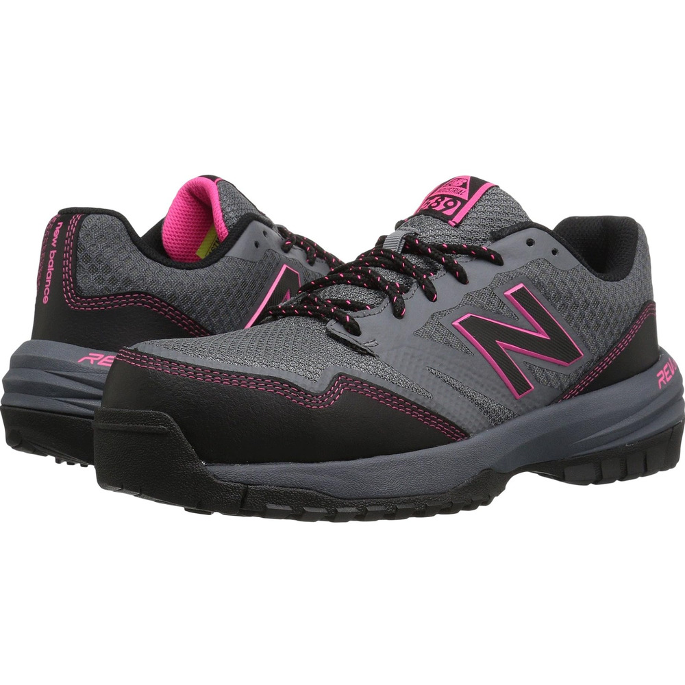 New Balance 589v1 Athletic Work Shoes 8.5 Wide Gray Pink Comp Toe EH SR NIB